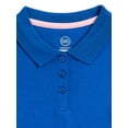 thumbnail image 2 of Wonder Nation Girls School Uniform Long Sleeve Interlock Polo Shirt, 2-Pack, Sizes 4-18 & 10-16 Plus, 2 of 3
