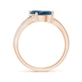 thumbnail image 2 of ANGARA Natural Pear-Shaped 2.5 ct London Blue Topaz Two-Stone Bypass Ring in 14K Rose Gold for Women (Size-8x6mm) | November Birthstone Jewelry for Women | London Blue Topaz Ring (Ring Size - 8.5), 2 of 10