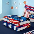 thumbnail image 5 of Manfei Cartoon Baseball Zipper Twin Comforter Sets with Fitted Sheet and 2 Pillowcases, Kawaii Sport Zipper Bedding Set, Red Blue White Multicolor, 5 of 7