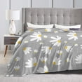 thumbnail image 3 of LNWH Daisy Floral Doodle Pattern Throw Blanket, Fluffy Soft Cozy Bed Flange Plush Blankets, 50"x40", 3 of 8