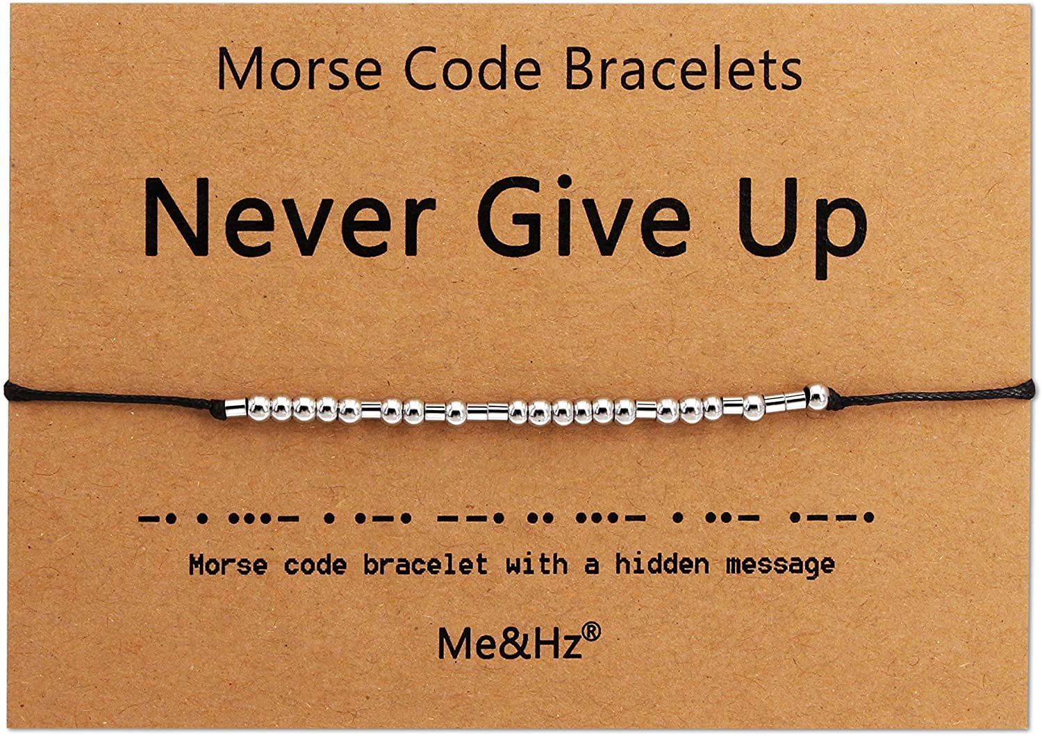 Inspirational Morse Code Bracelets Motivational Courage Birthday Thanksgiving Day Christmas Gifts for Women Teen Girls Friend Wrap Strand Beaded Jewelry Bracelet for Her 