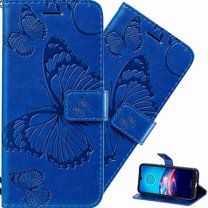 Dteck Galaxy A13 5G Case, Samsung A13 5G Wallet Case PU Leather Elegant Embossed Magnetic Cover with Flip Kickstand Card Holder Cover for Samsung Galaxy A13 5G Big Butterfly, Blue