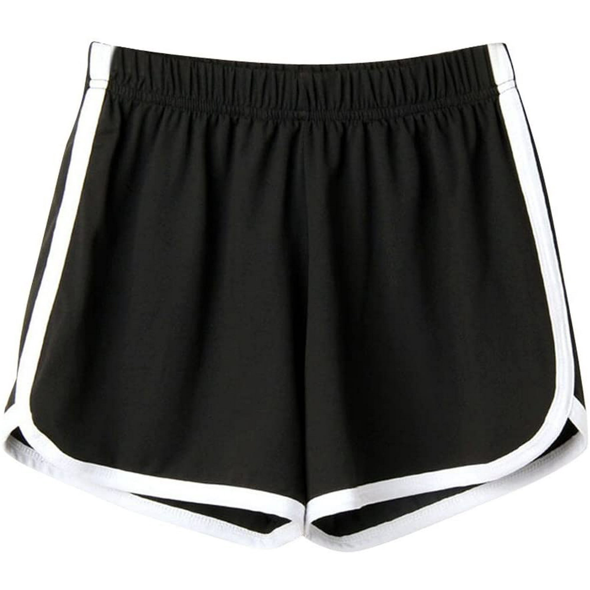 High Waist Shorts For Ladies Teenage Girls Summer For Girls Women Pocket Loose Hot Pants Retro Stripes Casual Fit Elastic Waist Pocket Shorts S