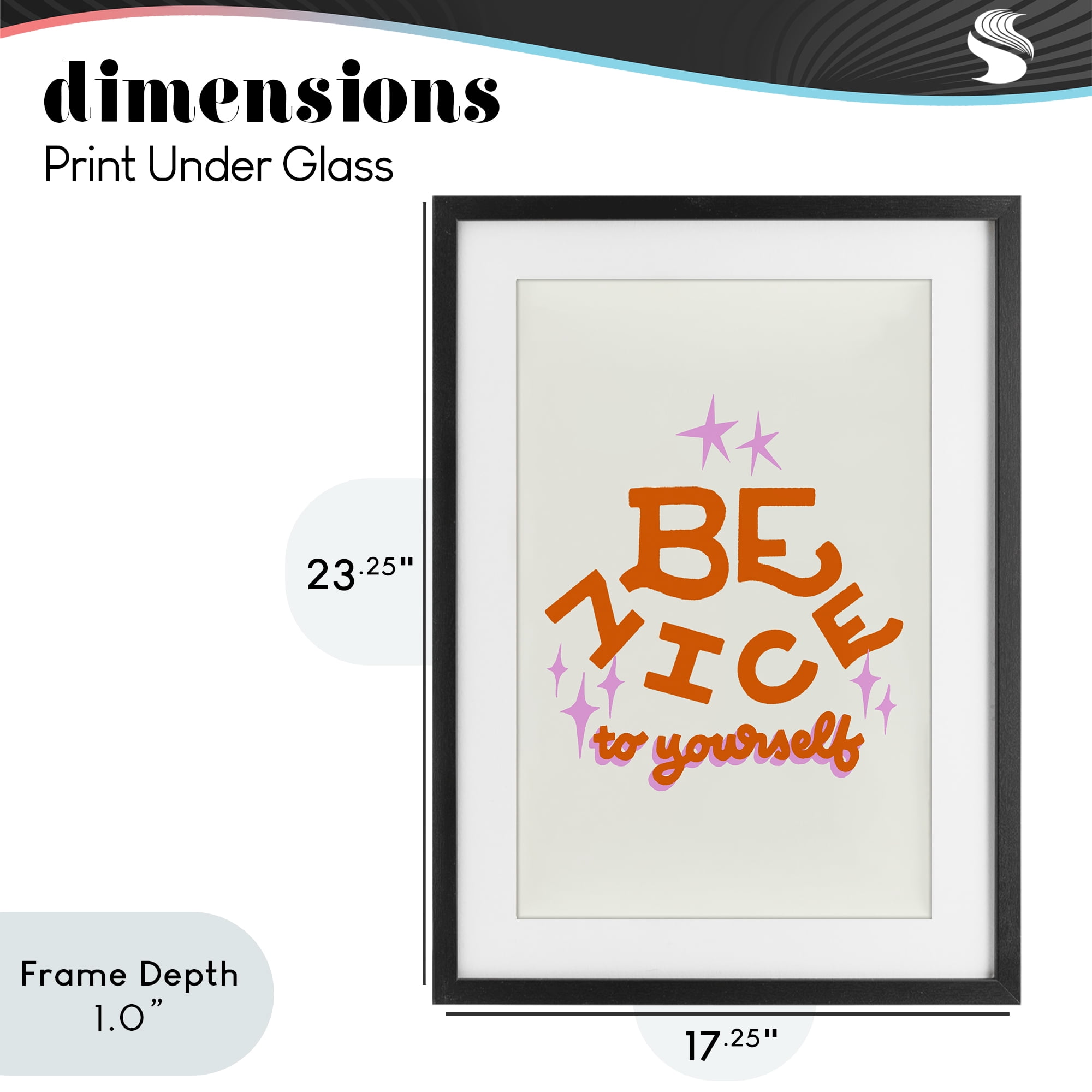 Stupell Industries Be Nice To Yourself Black Framed Print Under Glass, design by Indira Prieto | IndySign