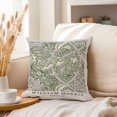 thumbnail image 3 of Ethan Taylor Botanical Throw Pillow Soft Cushion Cover 'William Morris Windrush Botanicals' Classic Pattern Decorative Square Accent Pillow Case, 18x18 Inches, Green, Beige, 3 of 5