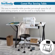 Sew Ready Comet Sewing Table Folding Top Adjustable Platfomr Black/White