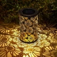 thumbnail image 2 of Solar Lanterns, Outdoor Hanging Lantern Lights with Hollowed-Out Metal Design, LED Decorative Garden Light for Patio, Weather-Resistant & Energy-Efficient Solar Powered Lanterns, 2 of 7