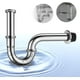 thumbnail image 1 of Sifón para lavabo, juego universal de desagüe para acortar tuberías de calidad, sifón, junta de goma para lavabo + desagüe con conexión a la pared, 1 of 5