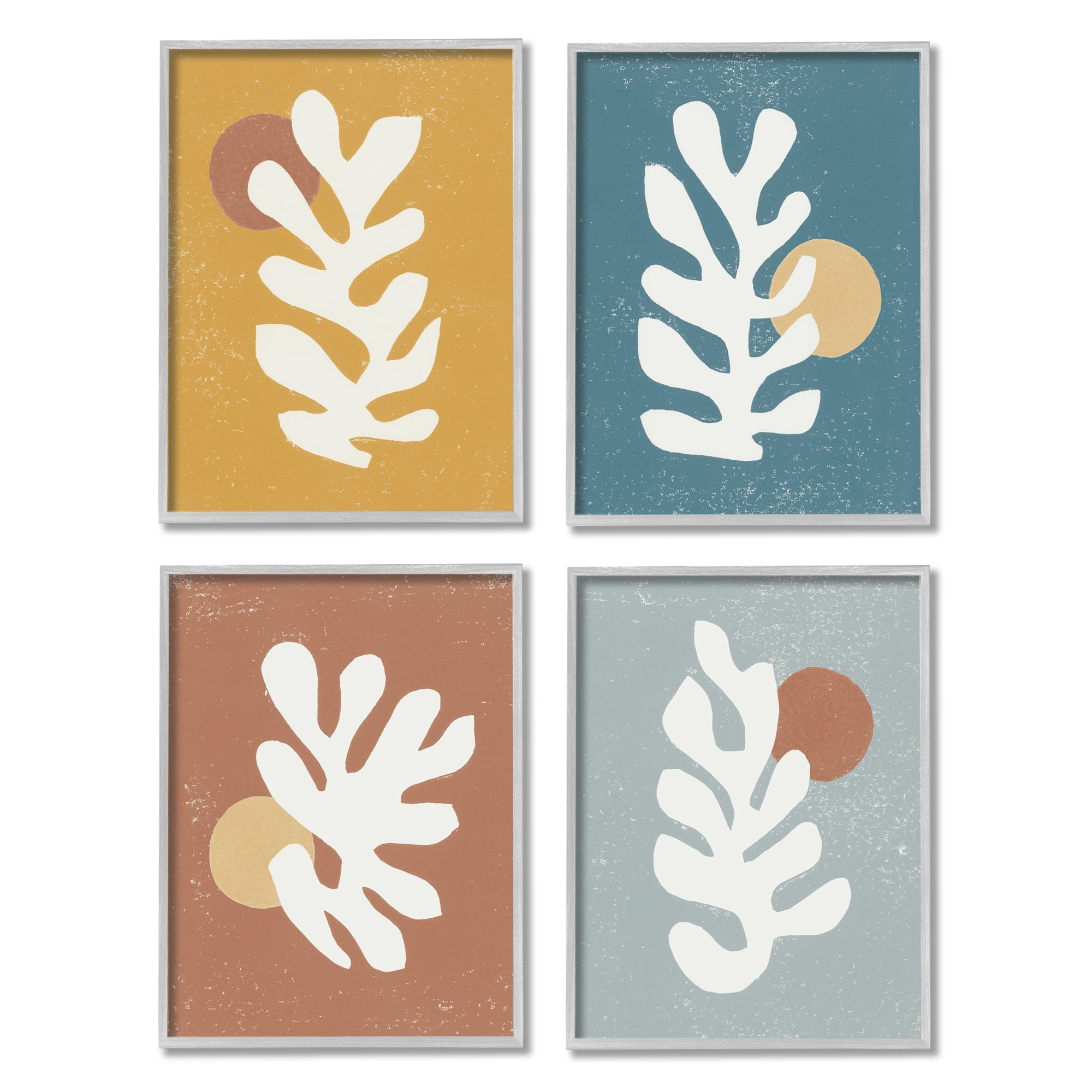 Stupell Industries Fluid Matisse Inspired Plants Abstract Organic Shapes Grey Framed, 16 x 20, Design by Moira Hershey