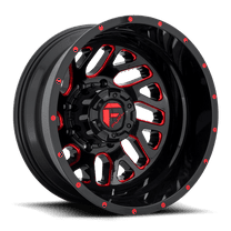 Fuel 1PC Aluminum Rim D656 TRITON 20X8.25in Gloss Black Red Tinted Clear Finish, D65620828D35