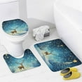 thumbnail image 4 of Christmas Elk Theme 4 Piece Shower Curtain Sets, Non-Slip Rugs, Toilet Lid Cover And Bath Mat, for Bathroom Decor Set, 72" X 72", 4 of 8