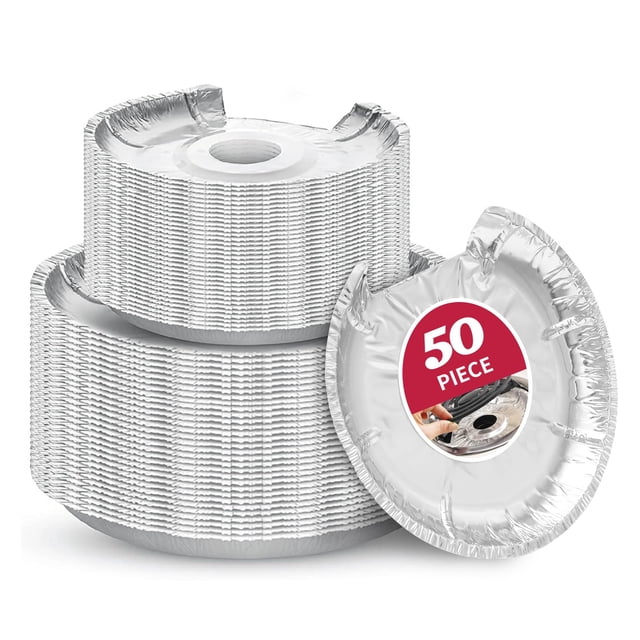 Cubiertas para quemadores COZZIVITA de papel aluminio, 50 piezas, 16 cm y 20 cm