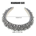 thumbnail image 4 of Unique Bargains Pearls Padded Headband Sponge Wide Brim Headband Women Hairband Gray, 4 of 7