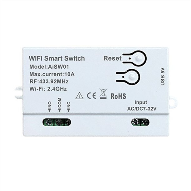 Interruptor Inteligente WiFi para la Aplicación para Home, Temporizador DIY 7-32 V, Interruptor Remoto Inteligente WiFi + Módulo Automatización del Hogar RF433 .