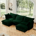 thumbnail image 2 of JERFIT Green Corduroy Modular U-Shaped Sectional Sofa with Deep Seating and Removable Covers, 2 of 9