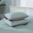 thumbnail image 4 of Yiwa Sage Green Duvet Cover Queen Size, 3 Pieces Reversible Double Brushed Microfiber Duvet Cover Set, Sage Green/Grey, 90"x90", 4 of 7