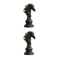 thumbnail image 3 of Bewildely Figuras de ajedrez para un toque exquisito en el hogar, figuras de resina, adornos de ajedrez, elección de regalo, Caballero Negro Caballero negro 2Conjunto, 3 of 6