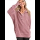 thumbnail image 3 of Sudadera con Capucha de Larga Extragrande para Mujer, Cuello en V, Botones y Abertura Lateral, Estilo Informal. Melocotón L, 3 of 9