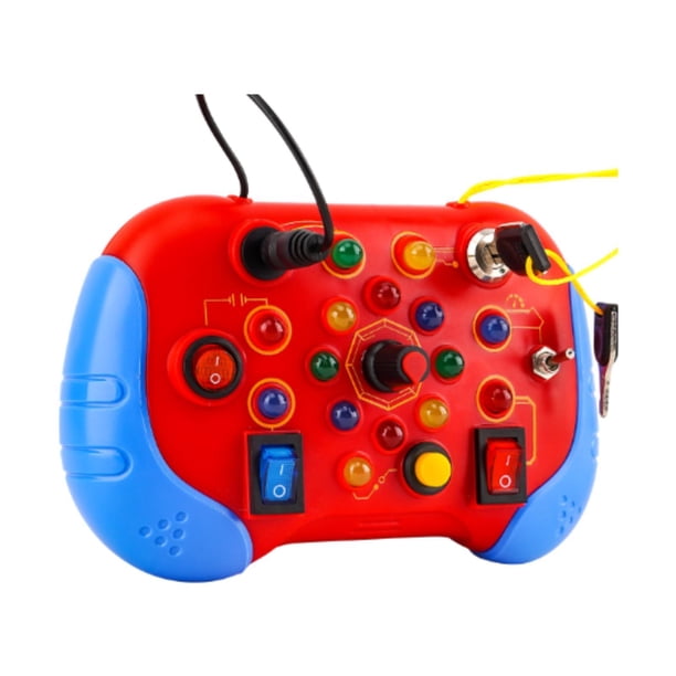 Tablero sensorial con LED para actividades de viaje, juguete educativo y de desarrollo. Rojo