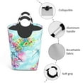 thumbnail image 4 of KLL Dragonfly Floral Laundry Hamper,Large Canvas Fabric Lightweight Storage Basket Toy Organizer Dirty Clothes Collapsible Waterproof, 4 of 6
