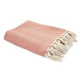 thumbnail image 2 of Ox Bay Cinnamon Orange/ Cream Herringbone Turkish Organic Cotton Throw Blanket, 50" x 60", 2 of 10