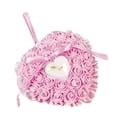 thumbnail image 1 of Funie Heart Shape Faux Rose Rhinestone Inlaid Wedding Ring Box Storage Holder Cushion, 1 of 8
