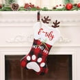 thumbnail image 2 of Dalrosia Christmas Stocking for Dogs with Pet Name Personalized Custom Christmas Stocking 18'' Large Red Black Plaid Bone Stocking Holiday Xmas Decorations Gifts for Dogs Pets, 2 of 3