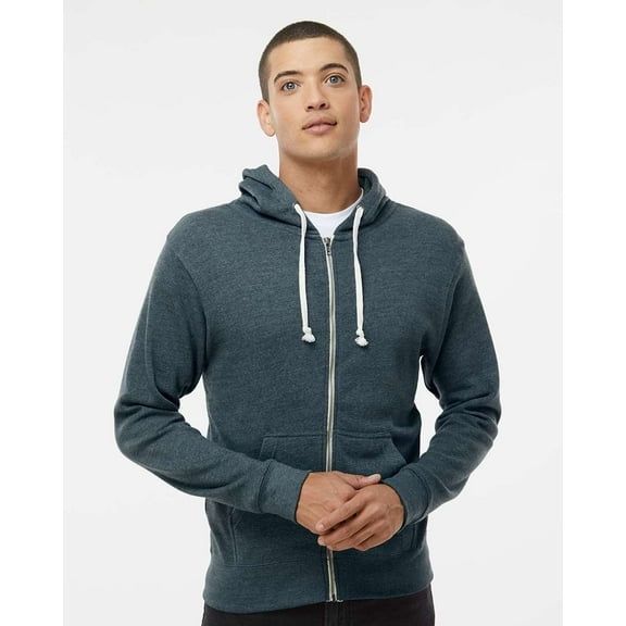 J. America Triblend Full-Zip Hooded Sweatshirt