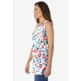 thumbnail image 3 of Woman Within Plus Size Perfect Printed Sleeveless Shirred V-Neck Tunic, 3 of 6