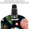 thumbnail image 4 of Square 2Pack PU Leather Christmas Candy Cruise Luggage Tag with Privacy Cover and Name ID Tag for Travel Handbags Backpacks Luggage Tags, 4 of 6
