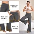 thumbnail image 5 of NELEUS Womens 31" Wide Leg Pants Athletic Yoga Stretch Loose Legging Casual Sweatpants with Pockets,Gray,US Size M, 5 of 12