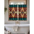 thumbnail image 7 of Kitchen Curtains 54 Inches length, Turquoise Red Window Treatment Curtain Drapes, Southwest American Native Abstract Pattern Thermal Insulated Drapes for Basement Hotel RV, 42"x54", 2 Panels, 7 of 7