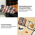 thumbnail image 4 of 5 Pcs Kitchen Set Heat Resistant Oven Mitts and Non-Slip Pot Holders with Adjustable Cooking Apron American Flag and Animals, 4 of 6