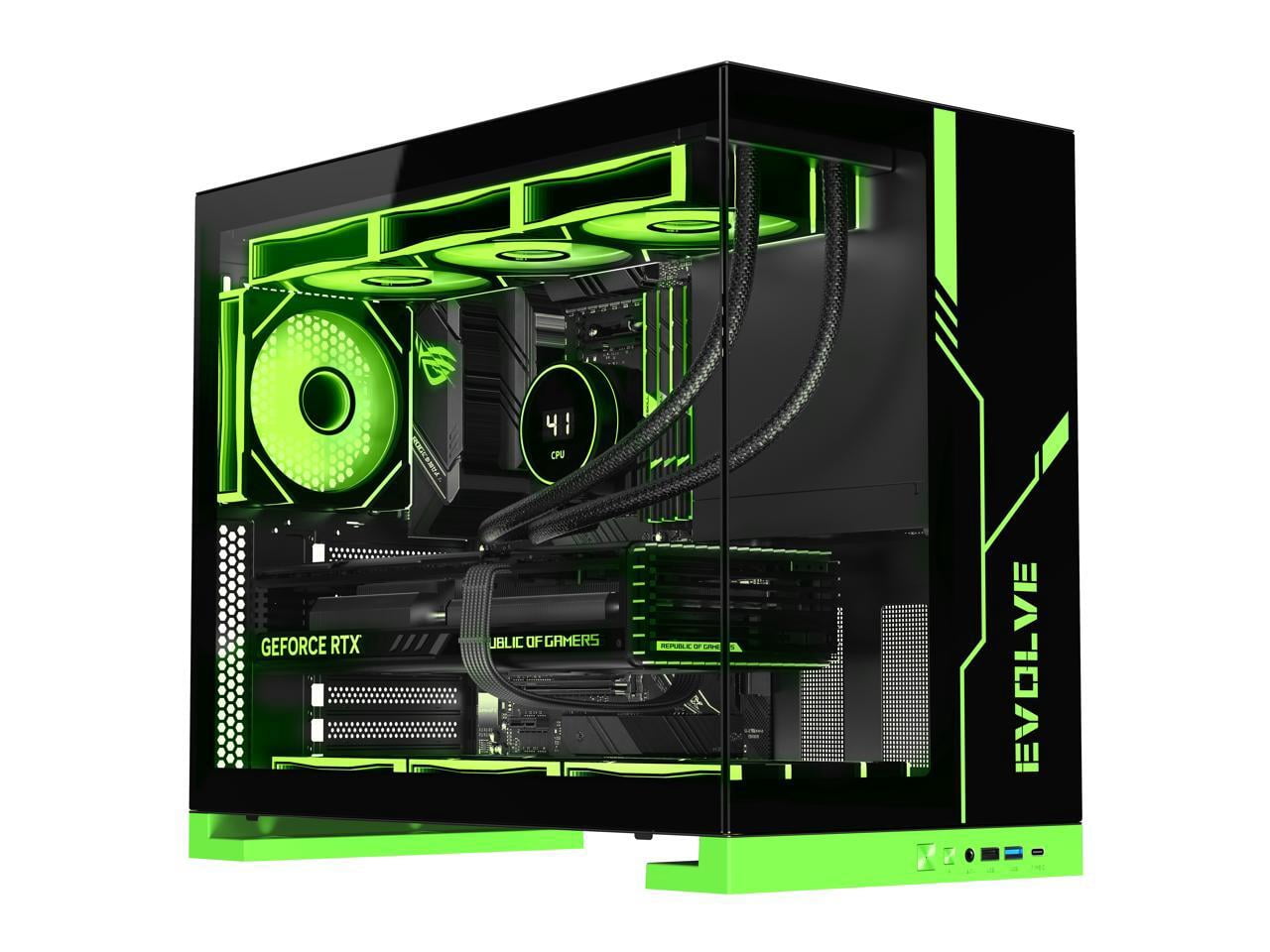 DIYPC, Computer Case, ARGB PWM Fans, Tempered Glass - Walmart.com