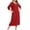 Red, variant on Nightgowns for Women 3/4 Sleeve Sleepshirt Crew Neck Dresses for Women,Pink,S