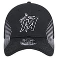 thumbnail image 2 of Men's New Era Black Miami Marlins Active Dash Mark 39THIRTY Flex Hat, 2 of 6