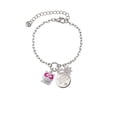 thumbnail image 2 of Delight Jewelry Silvertone Owl with Hot Pink & Clear Crystal Eyes Silvertone Discover Dream Explore Zoey Charm Bracelet, 6.5+2" Extender, 2 of 4