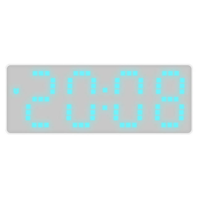 kurtrusly Wall Mount Clock With Double Placement Large Display Screen Colorful Digital 8017BlueLight 1Set