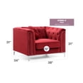 thumbnail image 2 of Glory Furniture Pompano Velvet Chair in Burgundy, 2 of 6