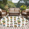 thumbnail image 4 of Tropical Cactus Round Area Rug 5Ft Washable Circle Rugs for Living Room Bedroom, Spring Summer Potted Plants Watercolor Non-Slip Carpet Floor Mats Indoor Outdoor Carpet Runner Aesthetic Home Decor, 4 of 8