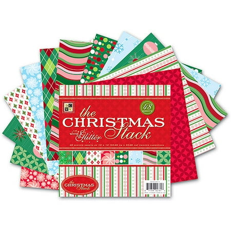 Christmas Stack 12X12 with 1/2 Glitter 48/Sheet