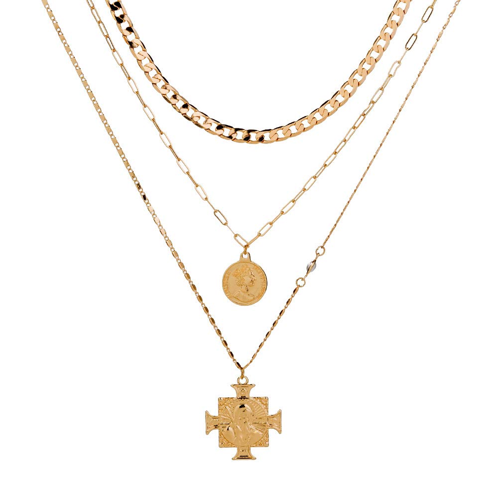 Gold Dainty 3 Tier Thick Chain Layered 