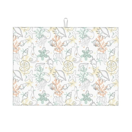 

Ocsxa Sea Animals Dish Drying Mat for Kitchen Counter Coffee Bar Coffee Station Accessories Absorbent Coffee Mat Kitchen Drying Mat Easy Clean 18x24 Inch