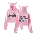 thumbnail image 2 of Freya Skye Merch “Not Even Mad About lt” Print Cat Ear Hoodie – Women’s Pullover Sweatshirt, Casual Streetwear Gift for Music Lovers, 2 of 6
