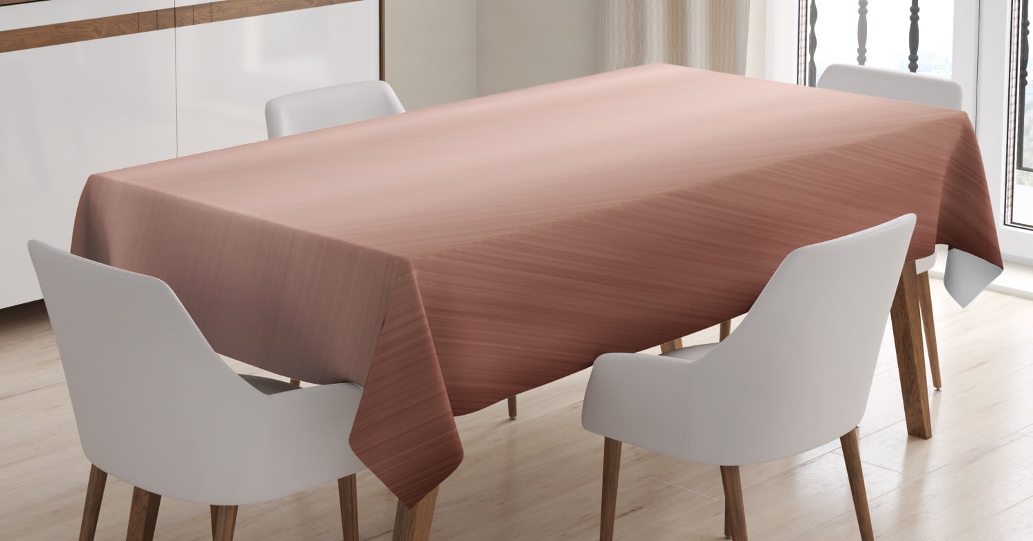 Copper Decor Tablecloth, Abstract Smooth Alloy Surface Image Diagonal