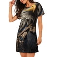 thumbnail image 2 of Easygdp Noble Style Bald Eagle Camisón de manga corta para mujer, informal, estampado, 2 of 6
