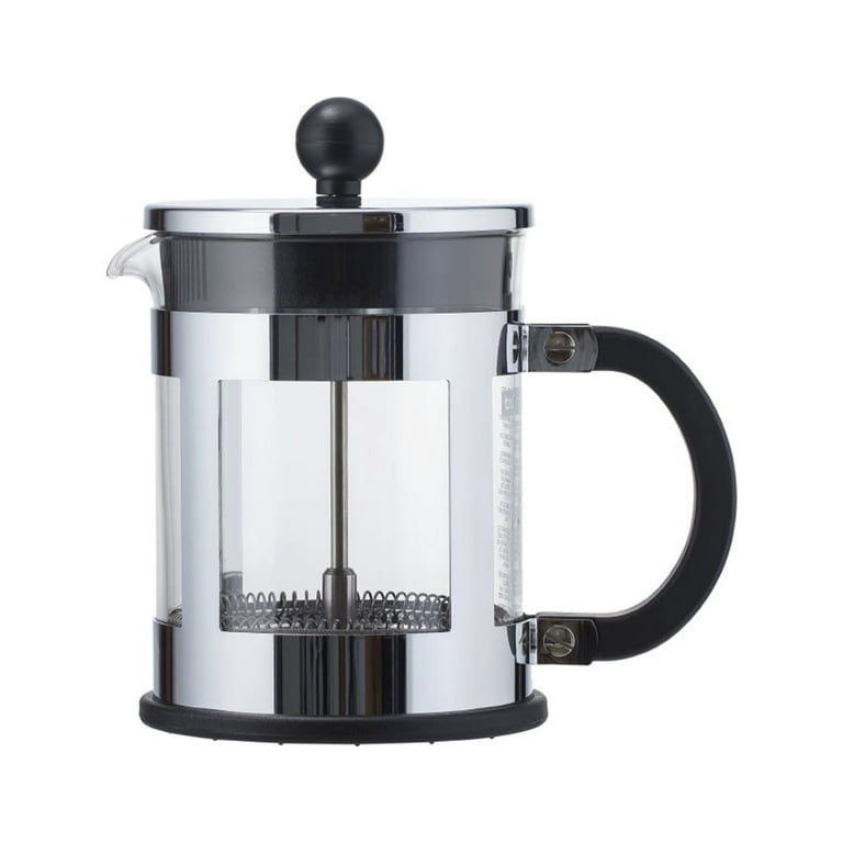 Bodum Chambord 4 Cup French Press Coffee Maker with Locking Lid Stainless  Steel, 17-Ounce