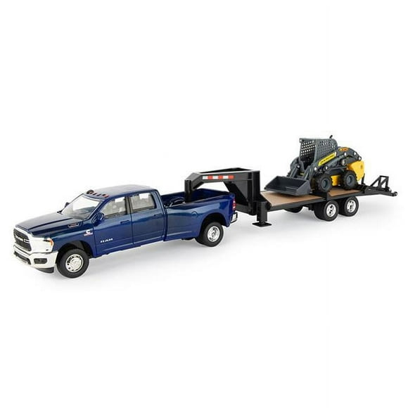 ERTL ERT47269 1-32 Scale New Holland L230 Skid Steer & Gooseneck Trailer Truck for Ram 3500 Pickup