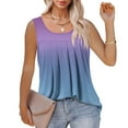 thumbnail image 5 of Summer Tank Tops for Women Round Neck Womens Fashion Sleeveless Top Loose Fit Casual Gradient Shirts Blouse, 5 of 7