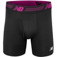 thumbnail image 4 of Calzoncillos bóxer New Balance 6 para hombre, paquete de 3, color rosa, azul y gris, 4 of 5